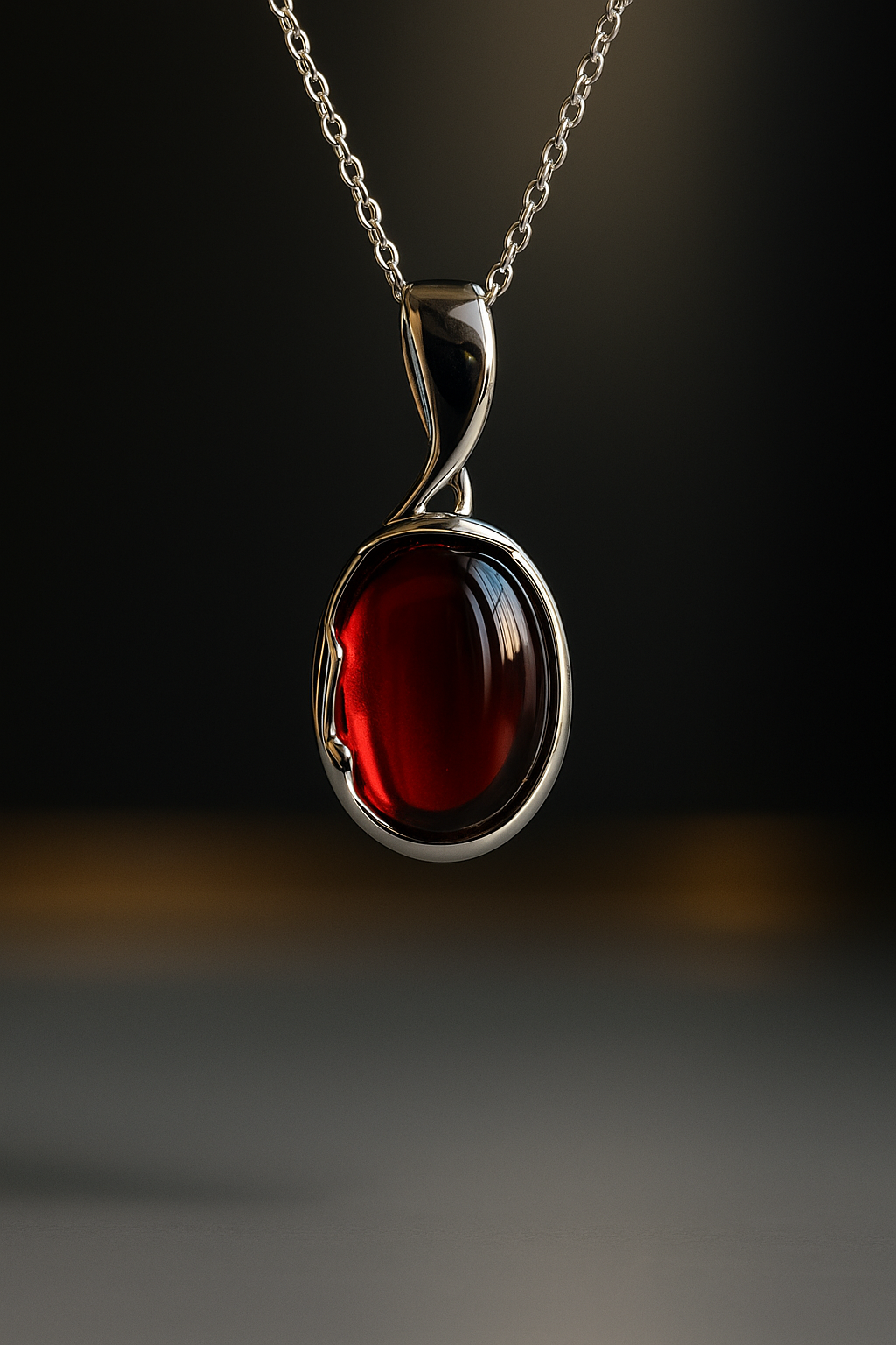 atural Blood Amber Oval Pendant