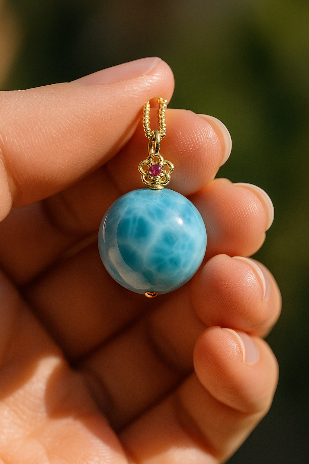 Larimar Pendant Necklace