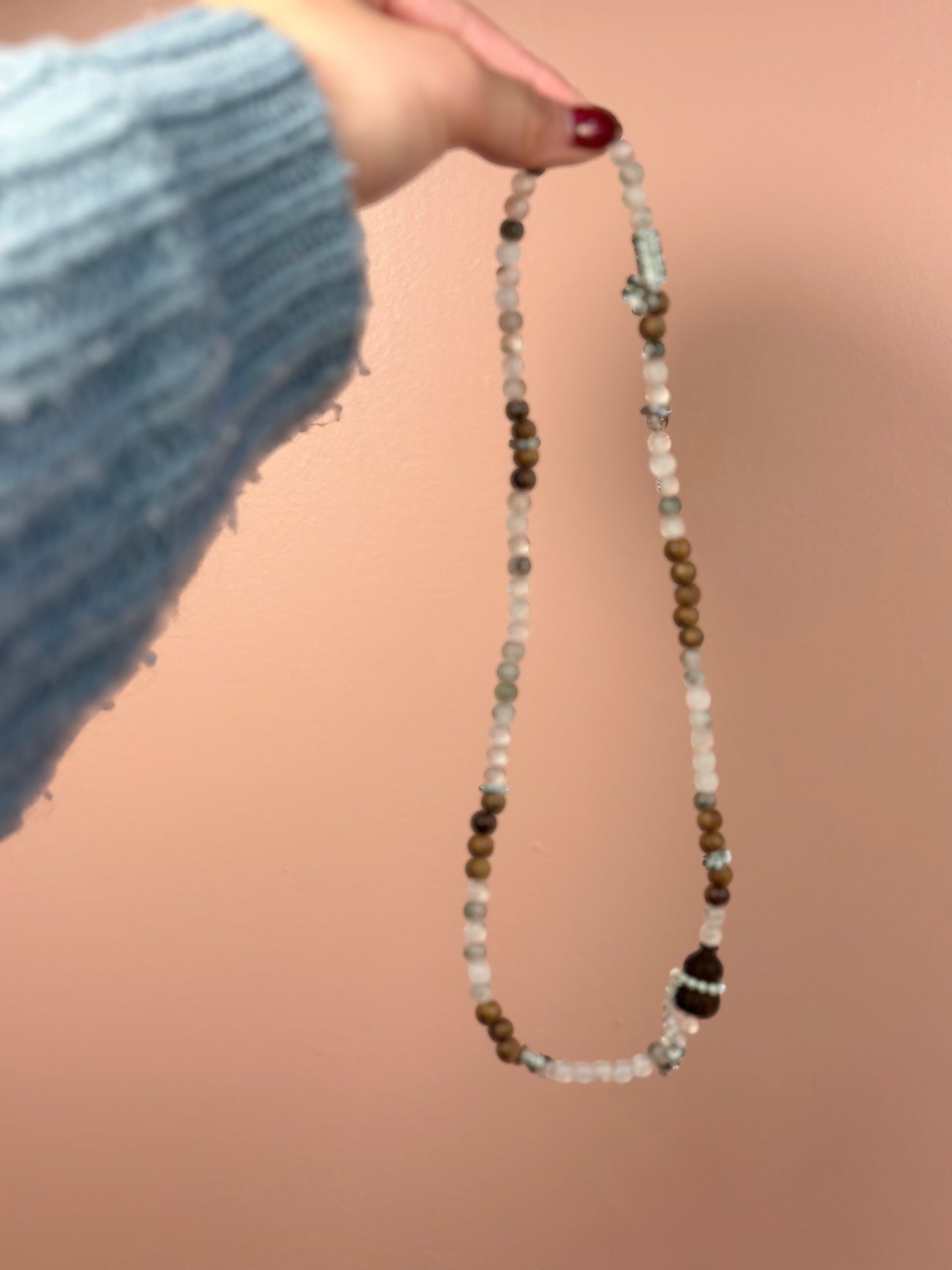 Natural Green Phantom & Agarwood Bracelet