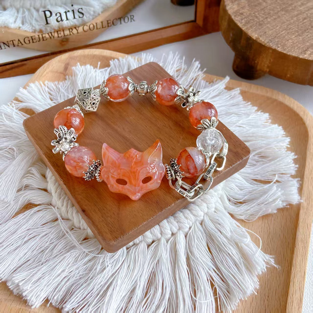Red Agate Statement Bracelet