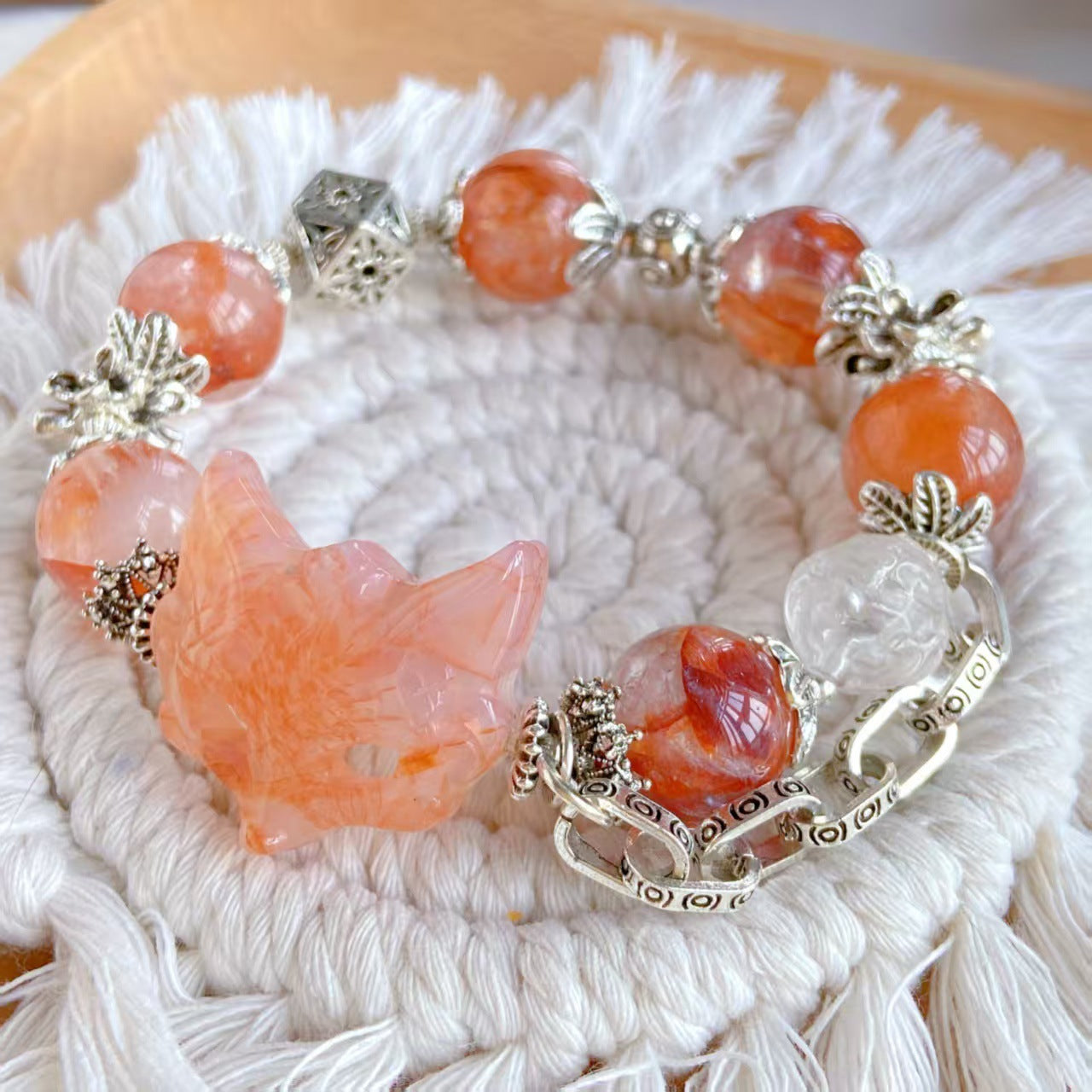 Red Agate Statement Bracelet