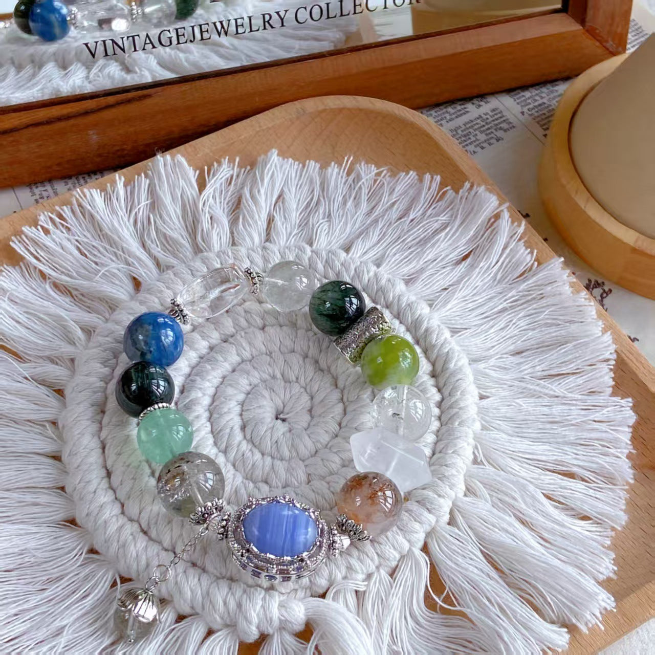 Natural Multi-Stone Statement Bracelet