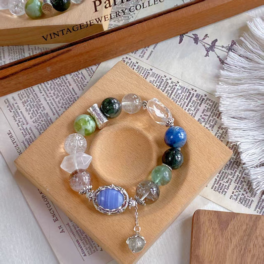 Natural Multi-Stone Statement Bracelet