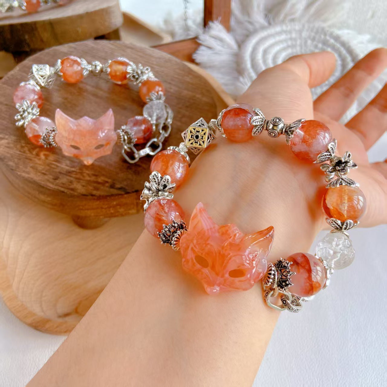 Red Agate Statement Bracelet