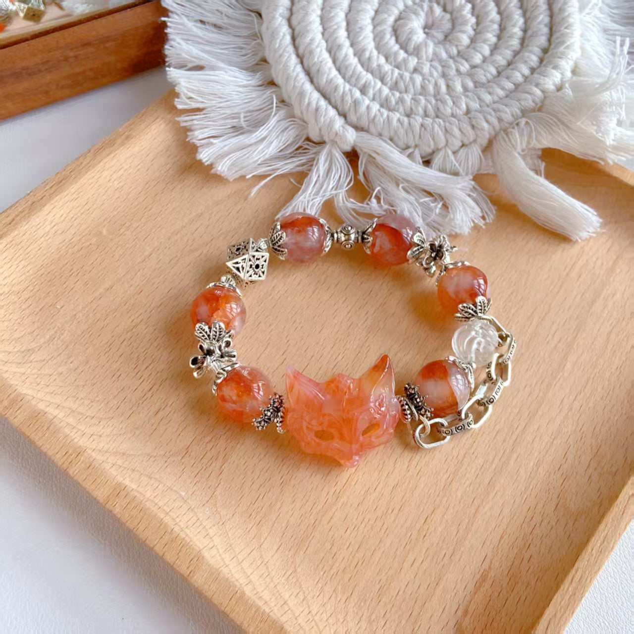 Red Agate Statement Bracelet